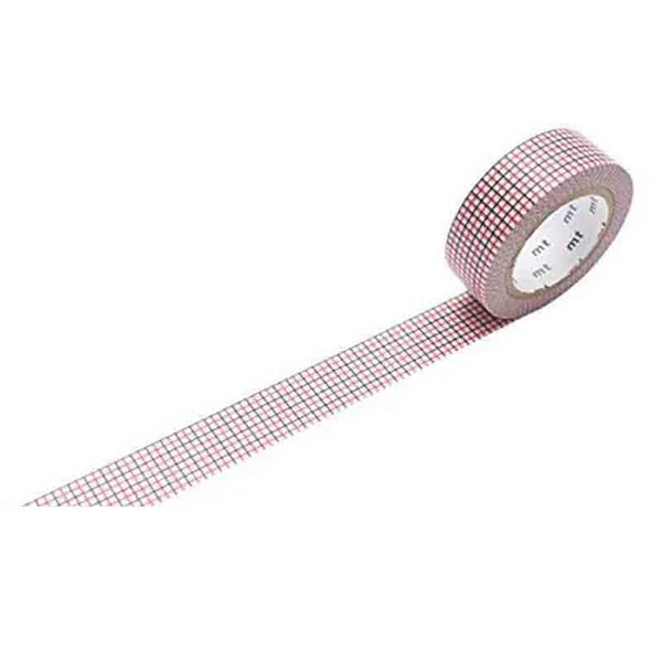 Masking tape motif - Quadrillé noir et rouge