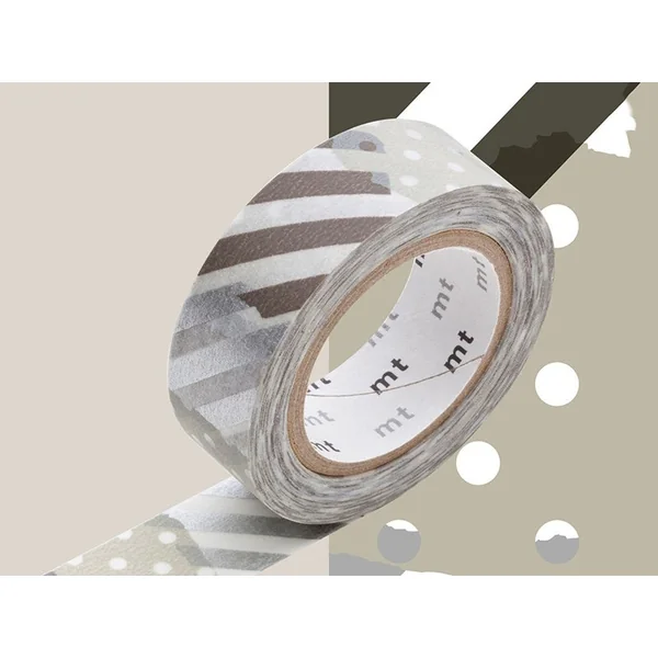 Masking tape motif - Rayures et pois argent G