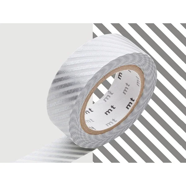Masking tape motif - Rayé argent