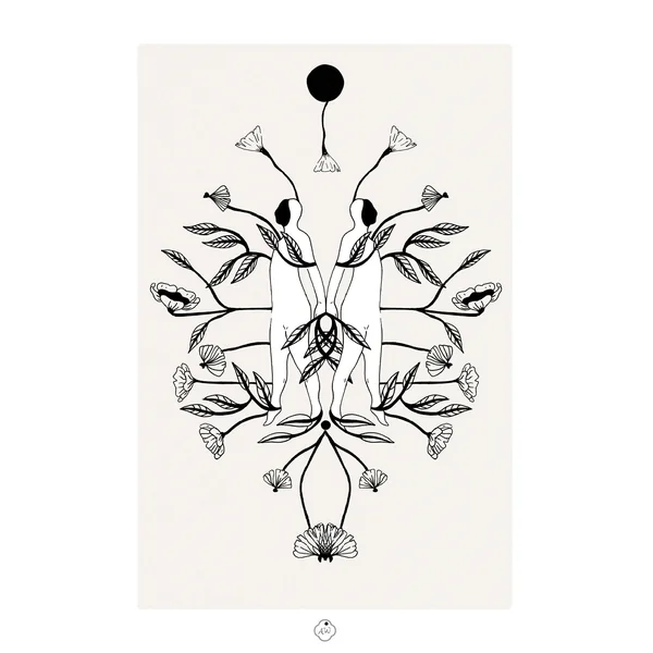mes Jumelles illustration à l’encre noire A4