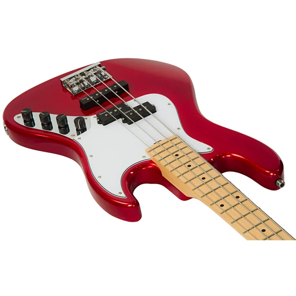 MetroExpress 21-Fret Hybrid P/J Bass 4 (MN) - candy apple red