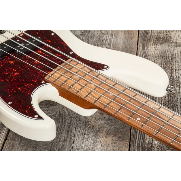 MetroExpress 21-Fret Hybrid P/J Bass V2 5-String (PF) - olympic white