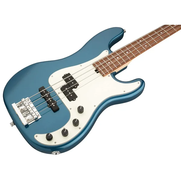 Metroline 21-Fret Hybrid P/J Bass Alder (4-String, Germany, MOR) - dark lake placid blue metallic