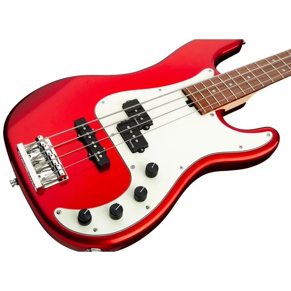 Metroline 21-Fret Hybrid P/J Bass Alder (4-String, Germany, MOR) - solid candy apple red metallic