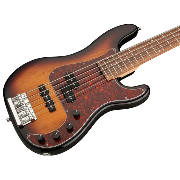 Metroline 21-Fret Hybrid P/J Bass Alder (5-String, Germany, MOR) - '59 burst transparent
