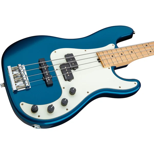 Metroline 21-Fret Hybrid P/J Bass Ash 4-string (Germany, MN) - dark lake placid blue metallic