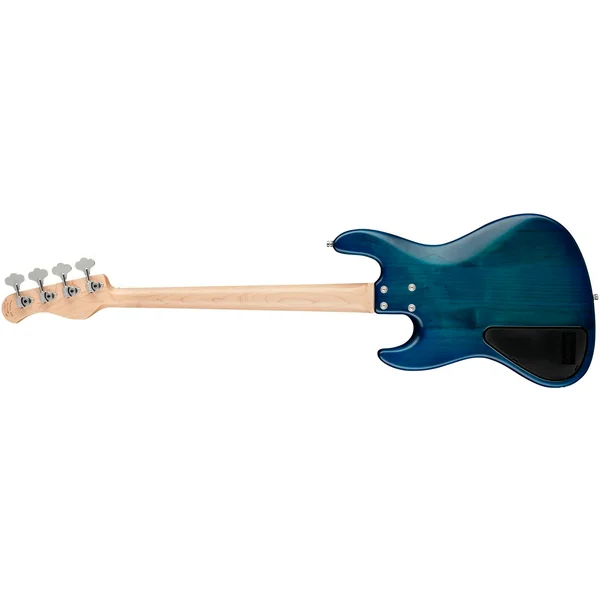 MetroLine 21-Fret Vintage J/J Bass Alder 4-String (Germany, MOR) - bora blue burst transparent satin