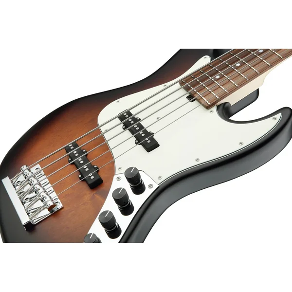 MetroLine 21-Fret Vintage J/J Bass Alder (5-String, Germany, Morado) - almond sunburst transparent satin