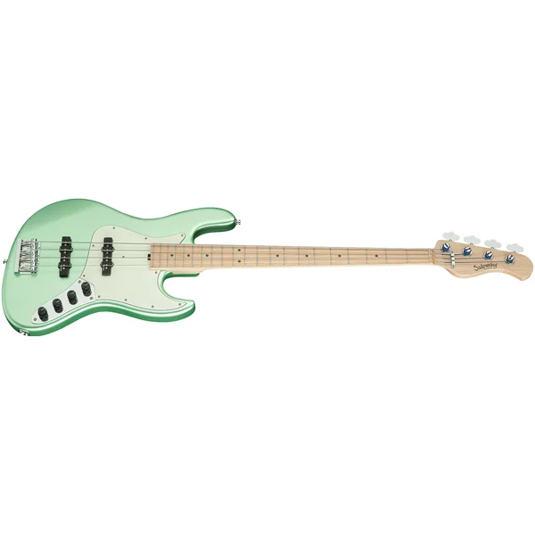 MetroLine 21-Fret Vintage J/J Bass Ash (4-String, Germany, MN) - sage green metallic satin