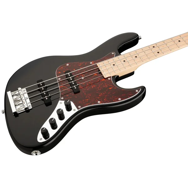 MetroLine 21-Fret Vintage J/J Bass Ash (4-String, Germany, MN) - solid black gloss
