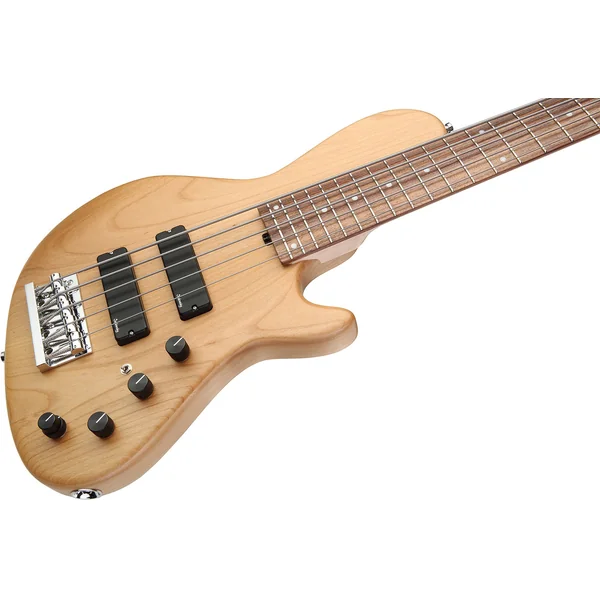 MetroLine 24-Fret Single Cut Bass Alder 5-String (Germany, PF) - natural satin