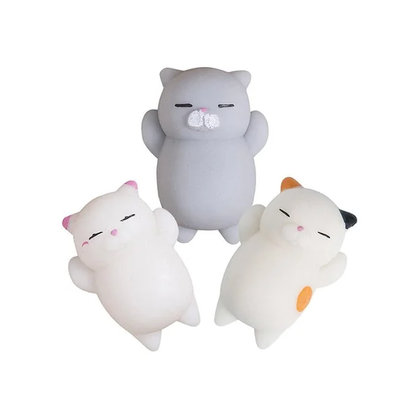 Mini squishy chat gris qui dort - anti-stress