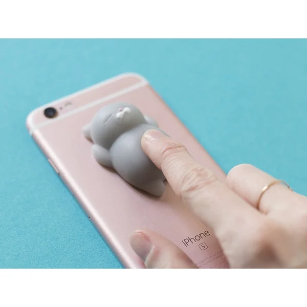 Mini squishy chat gris qui dort - anti-stress