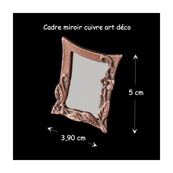 Miroir cadre cuivre art déco