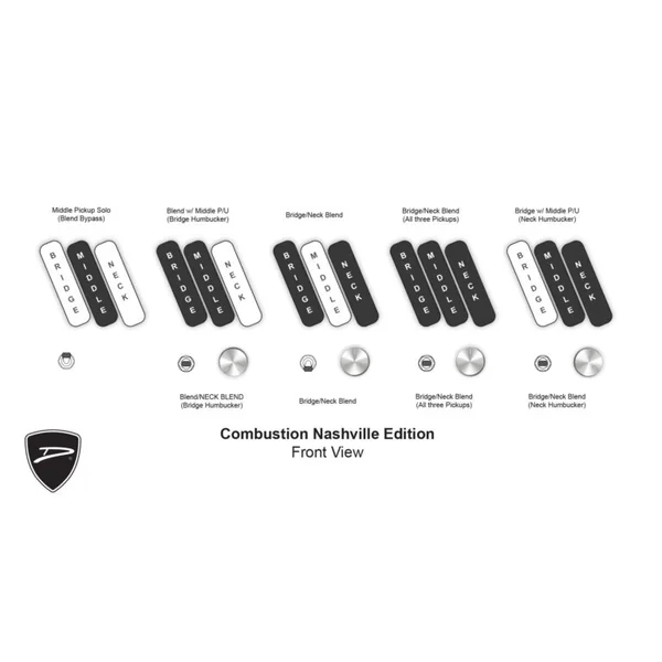 Nashville Combustion 3-Pickups (5-String, PF) - 2-tone black burst