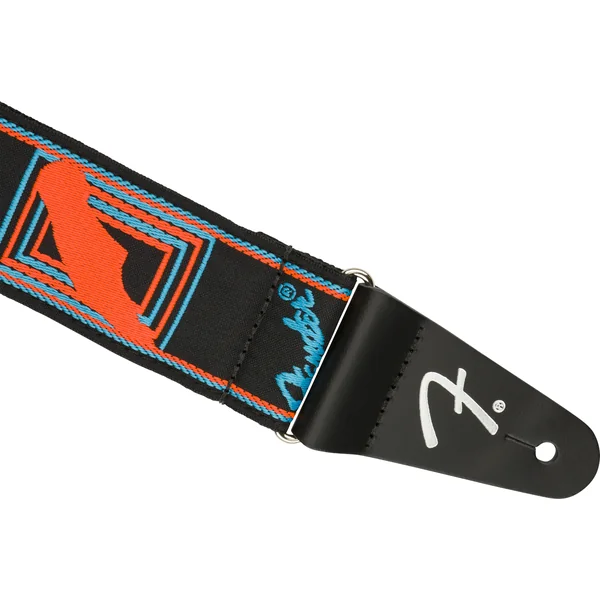Neon Monogrammed Guitar Strap - Blue/Orange