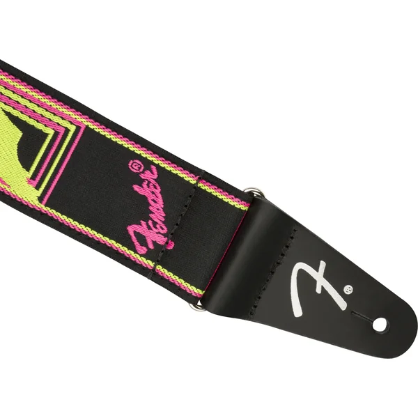 Neon Monogrammed Guitar Strap - Yellow/Pink