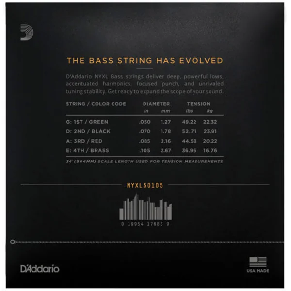 NYXL50105 Bass Long Scale 50-105 - jeu de 4 cordes