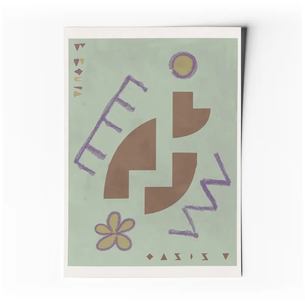 Oasis V – Affiche d’art abstrait minimaliste géométrique