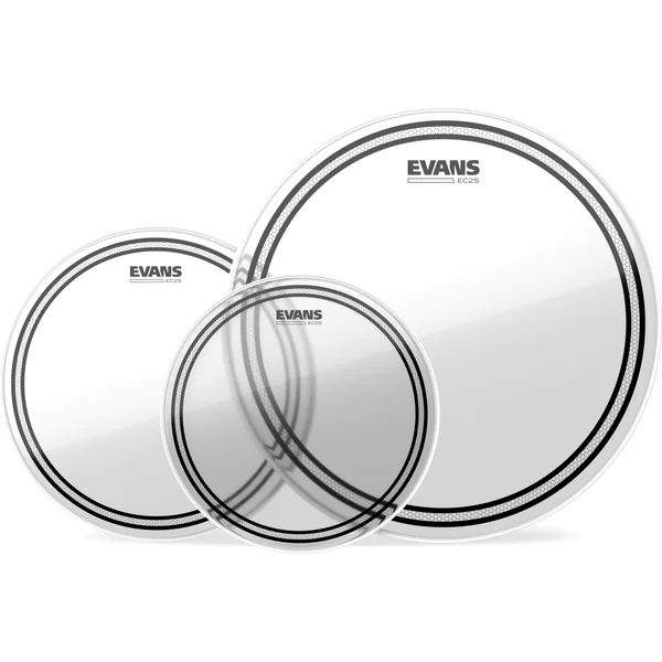 Pack de peaux Evans EC2S transparentes pour toms - pack peaux