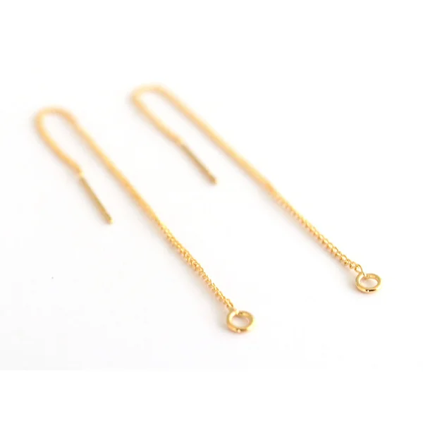 Paire de boucles d'oreilles chainette - dorée à l'or fin