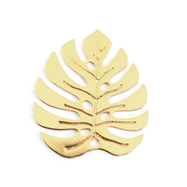 Pendentif feuille de monstera - doré à l'or fin 24K