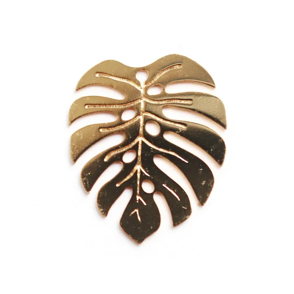 Pendentif feuille de monstera - doré à l'or fin 24K