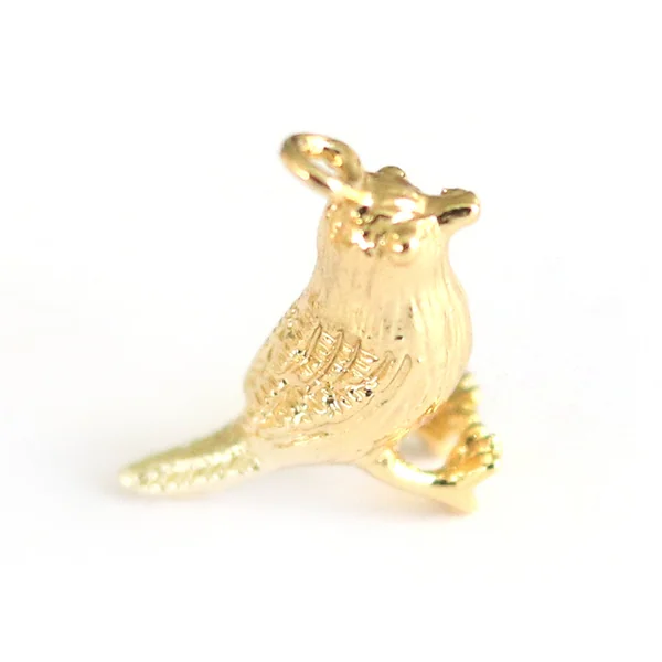 Pendentif oiseau - doré à l'or fin