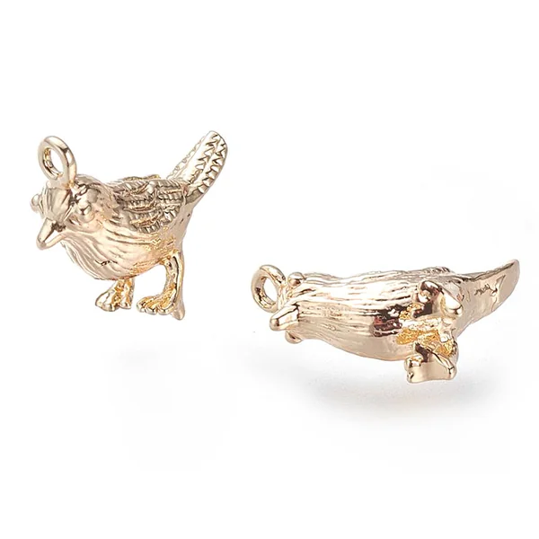 Pendentif oiseau - doré à l'or fin