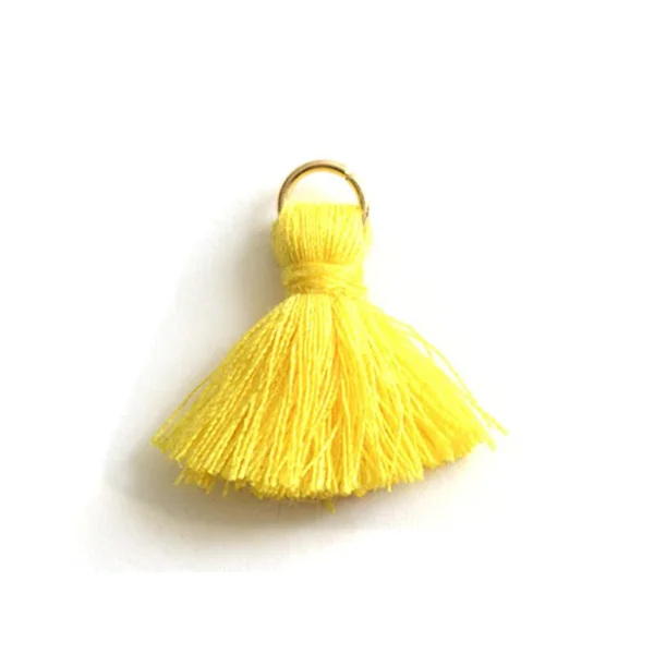 Pendentif pompon - jaune