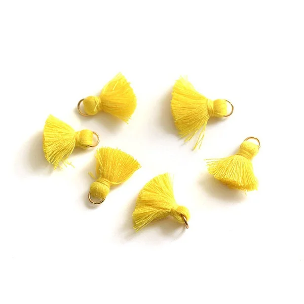 Pendentif pompon - jaune