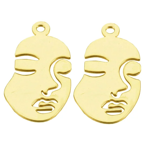 Pendentif portrait - doré à l'or fin