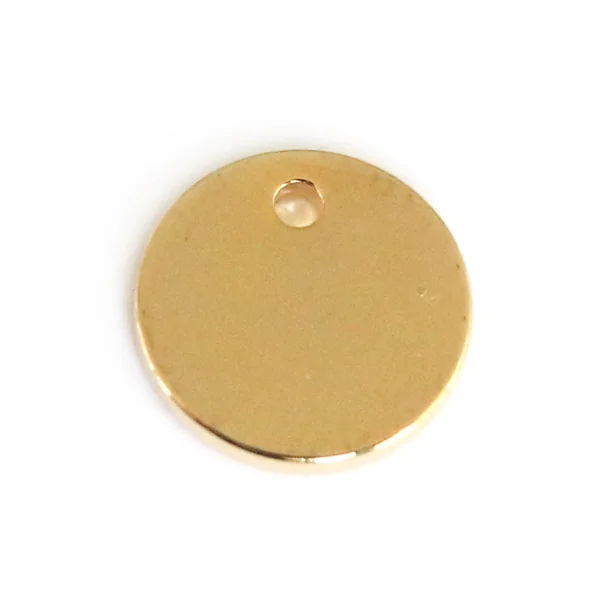 Pendentif sequin rond 8 mm - doré à l'or fin
