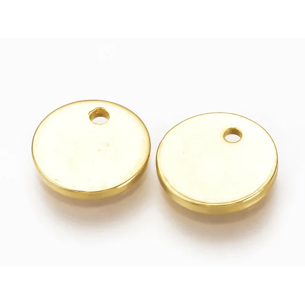 Pendentif sequin rond 8 mm - doré à l'or fin