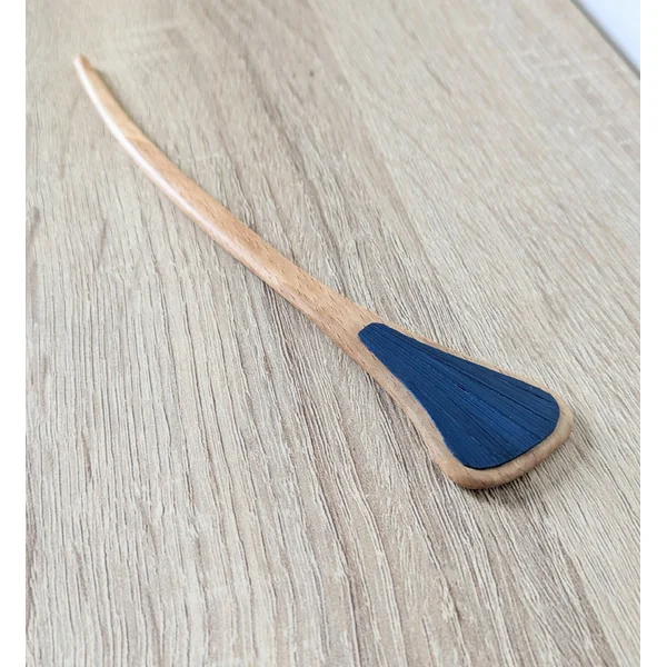 Pic à chignon / cheveux avec Marqueterie de Paille bleue