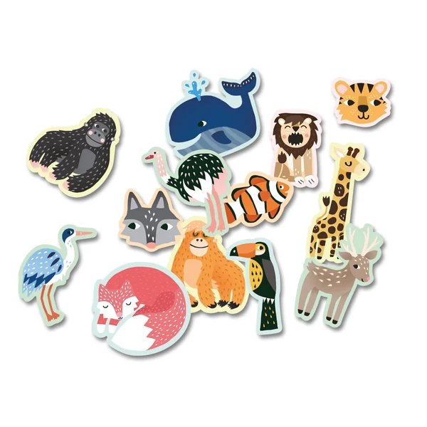 Pochette de 100 Gommettes - Animaux sauvages - Editions Auzou