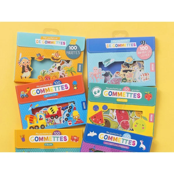 Pochette de 100 Gommettes - Animaux sauvages - Editions Auzou