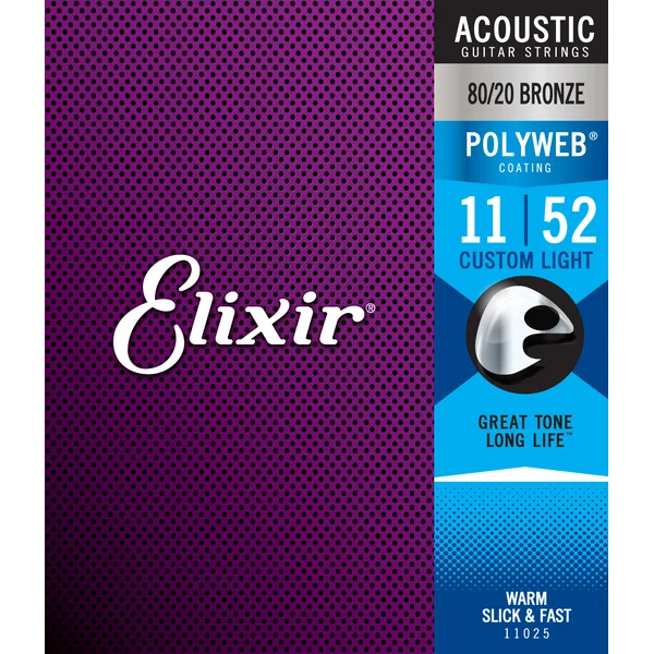 Polyweb Acoustic 11025 Jeu de Cordes Custom Light - jeu de 6 cordes