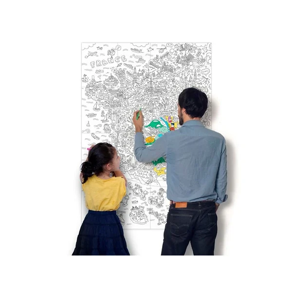 Poster géant en papier à colorier - France - OMY