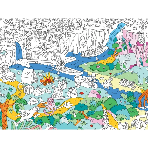 Poster géant en papier à colorier - JUNGLE - OMY