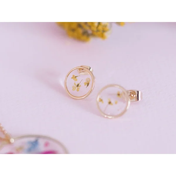 Puces d'oreilles cercles ajourés 12 mm - dorées à l'or fin