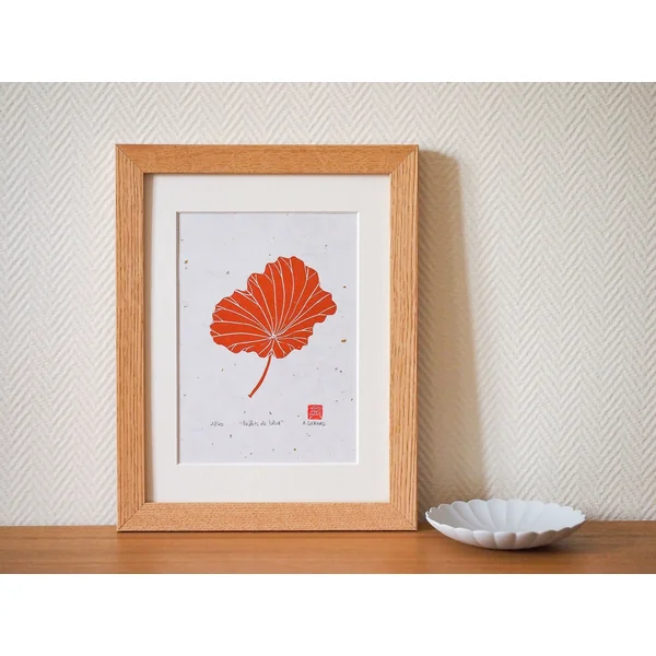 "REFLETS DE LOTUS" - Gravure sur papier washi