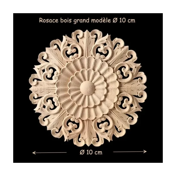 Rosace en bois naturel - Ø 10 cm