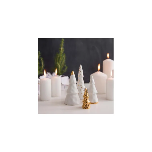 RÄDER Set de 4 sapins Foret Hiver Or