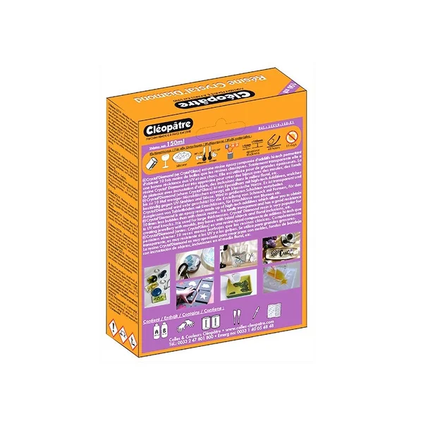Résine d'inclusion "Crystal'Diamond" 150 mL - transparent*Cléopatre*