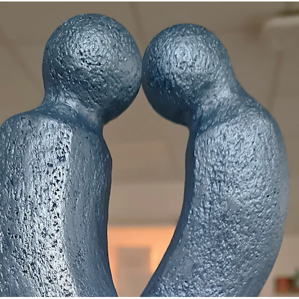 Sculpture contemporaine couple Blue emotion
