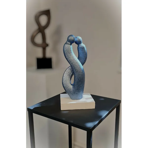 Sculpture contemporaine couple Blue emotion