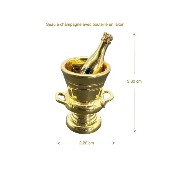 Seau à champagne avec bouteille - Laiton