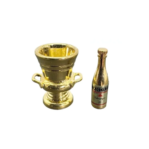 Seau à champagne avec bouteille - Laiton