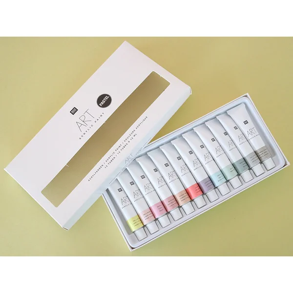 Set de 12 tubes de peinture acrylique - pastel